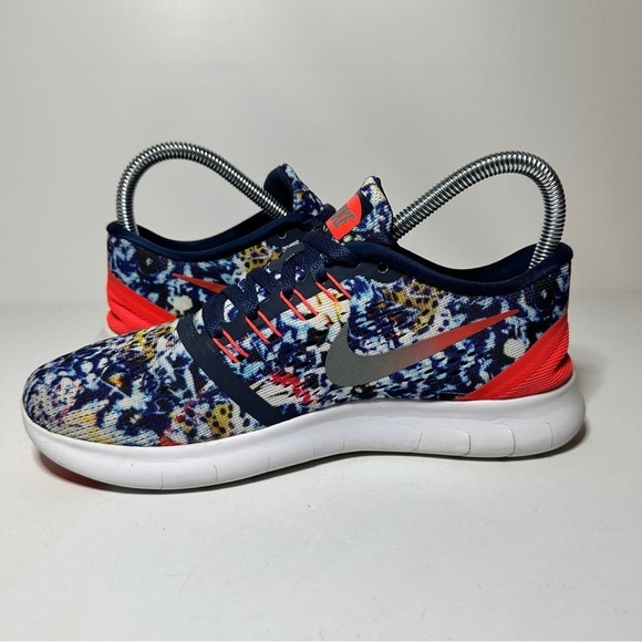 Nike Free Womens Running Shoes Size 6.5 RN 849810-406 Blue Mesh Trail 21 Box 7 - Picture 2 of 8